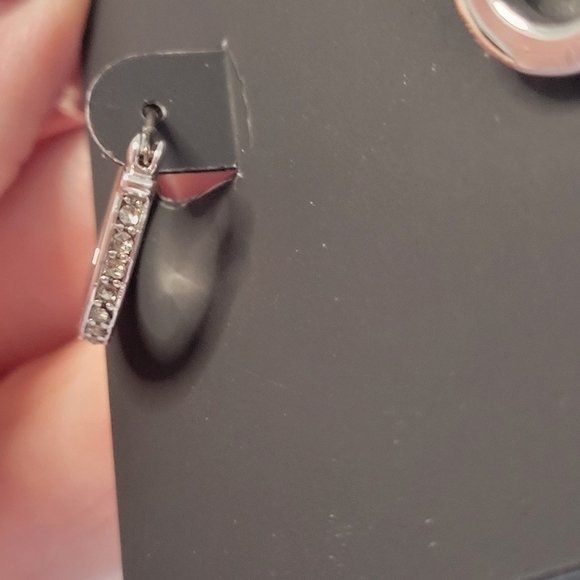 Coach Pave Signature Huggie Earrings NWT - Picture 7 of 7